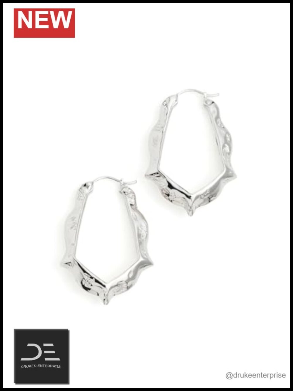 Kendra Scott Scallop Frame Hoop Earrings Hammered Metal Brass